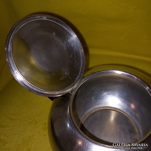 Art-Deco, ezüstözött, angol, jelzett, teás-kávés kanna, kiöntő.