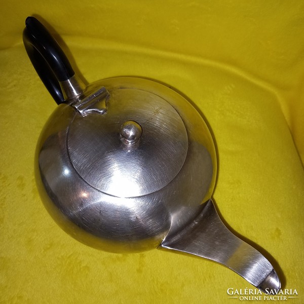 Art-Deco, ezüstözött, angol, jelzett, teás-kávés kanna, kiöntő.