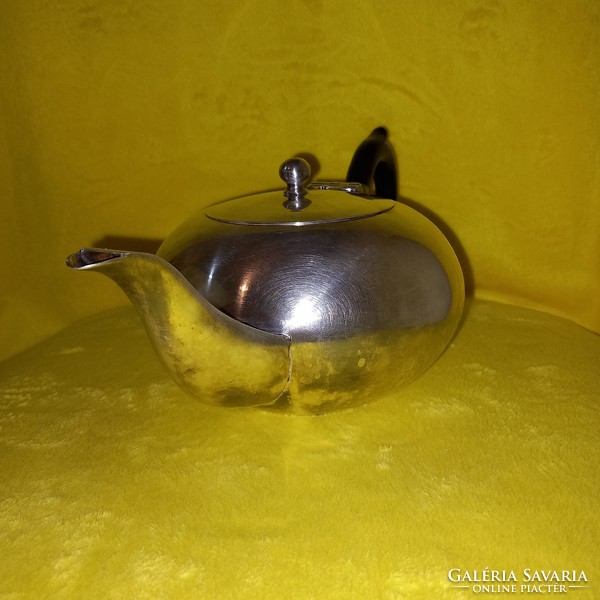 Art-Deco, ezüstözött, angol, jelzett, teás-kávés kanna, kiöntő.