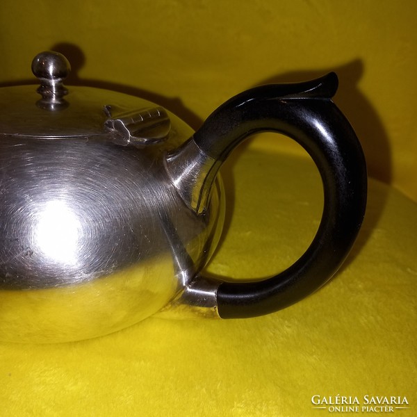 Art-Deco, ezüstözött, angol, jelzett, teás-kávés kanna, kiöntő.