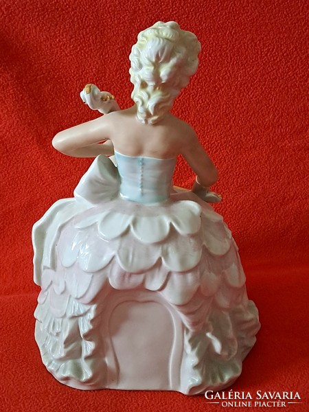 Hibátlan! Lippelsdorfi csellós hölgy német (GDR) porcelán figura
