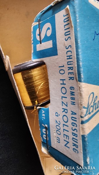 HÁBORÚ ELÖTTI SPULNIS ANGYALHAJ LAMETTA 200 MÉTER KARÁCSONY KARÁCSONYFADÍSZ SCHÖRER CÉRNA + DOBOZ