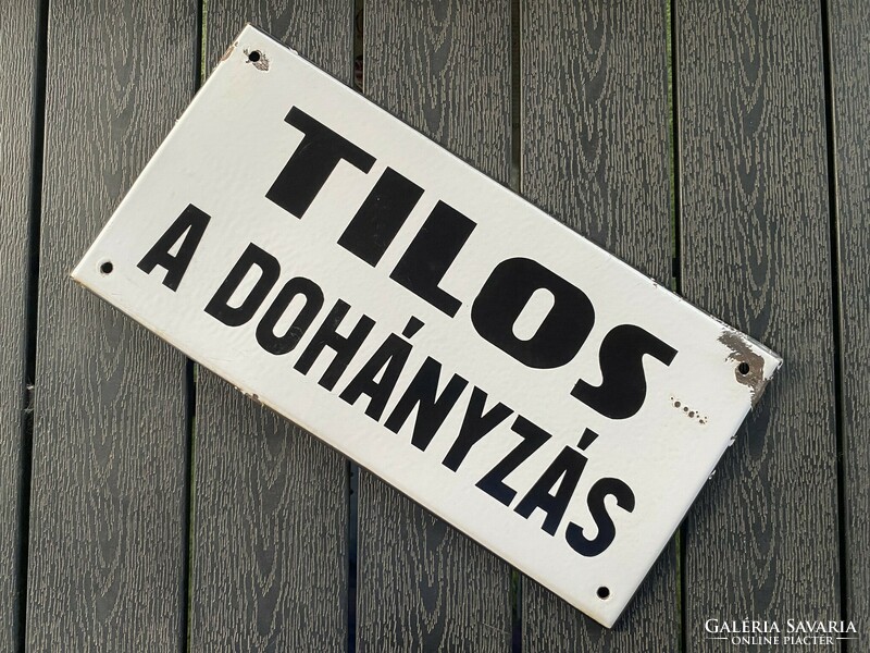 Tilos a dohányzás! - zománctábla (40 cm x 20 cm)