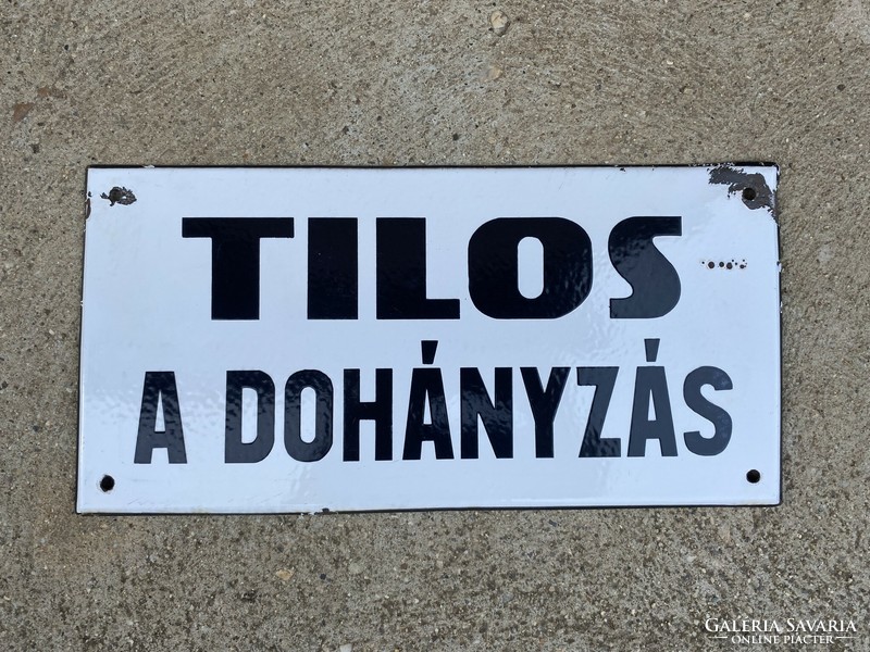 Tilos a dohányzás! - zománctábla (40 cm x 20 cm)