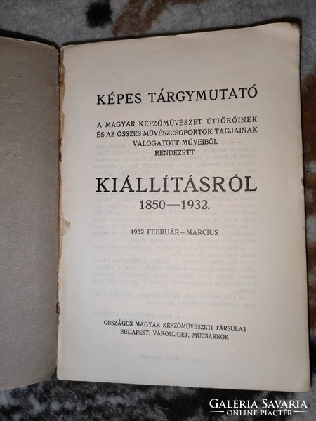 Képes Tárgymutató az 1850-1932 kiállítások műveiből Pauer Géza 1932
