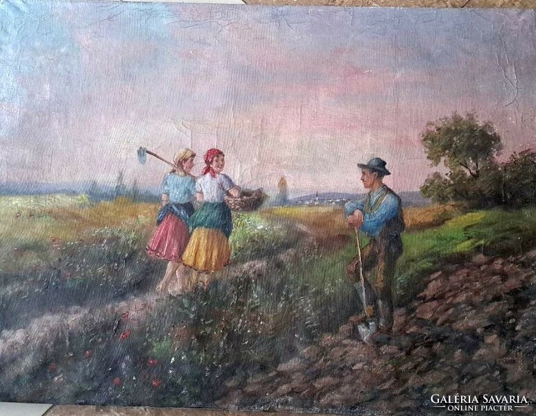 Pállya Celesztin (1864-1948) Életkép a mezőn.