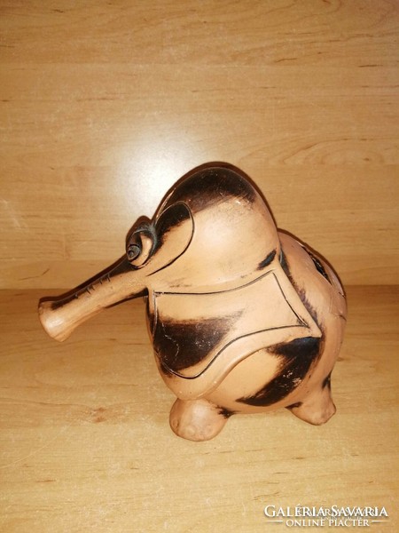 Kerámia terracotta art deco elefánt persely - 14 cm magas (z)