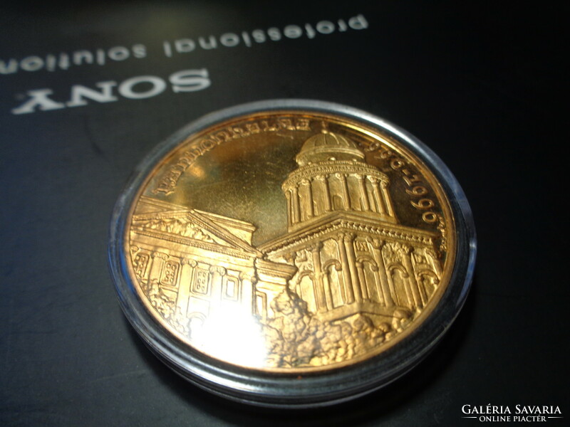 II. János Pál , Pápalátogatás , 1996  Pannonhalma , aranyozott ezüst érem  / Bognár Gy 1944-