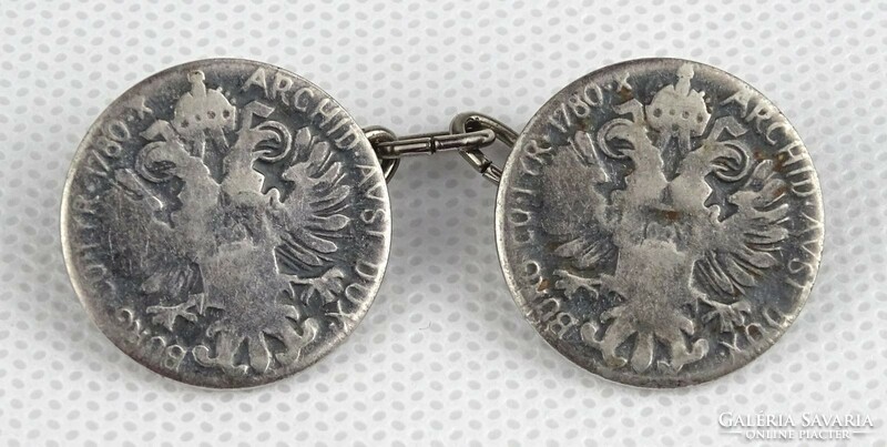 1S348 Mária Terézia ezüst tallér 1780 másolat mandzsettagomb