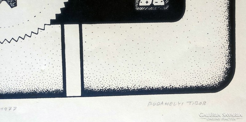 Budahelyi Tibor 1977-es szitanyomat 43x62 cm lapméret  30/1 számozás