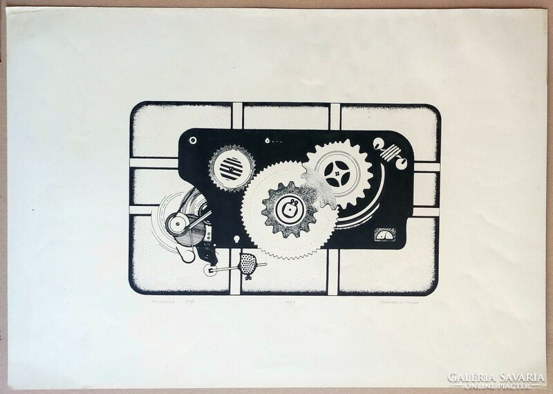 Budahelyi Tibor 1977-es szitanyomat 43x62 cm lapméret  30/1 számozás