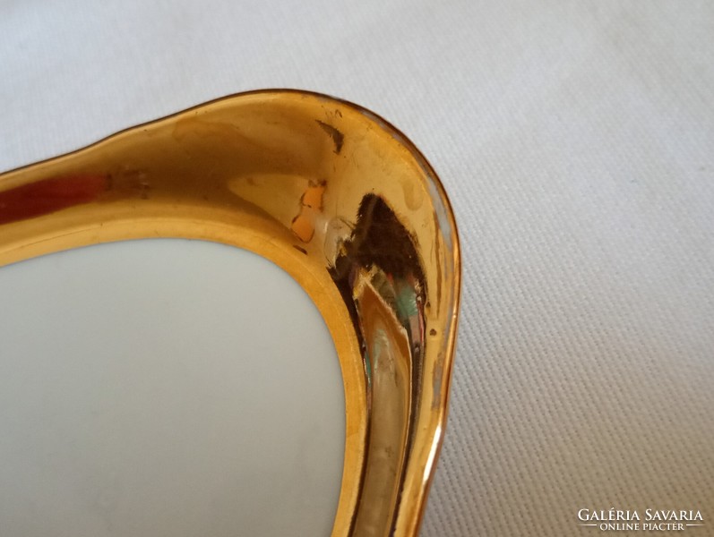 Aranyozott porcelán baba teás teáskészlet tálca