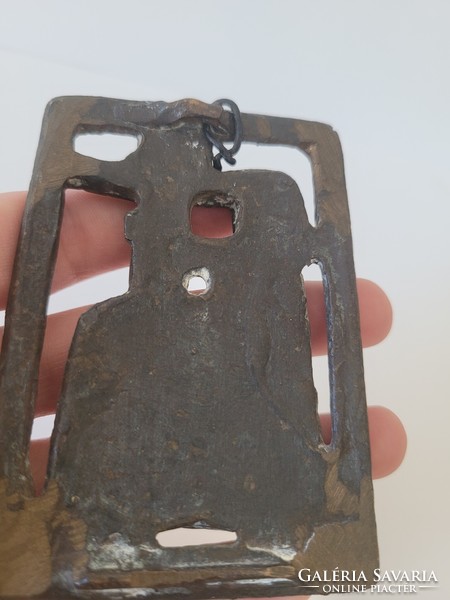 Antik Feltehetőleg Orosz utazó Bronz ikon!