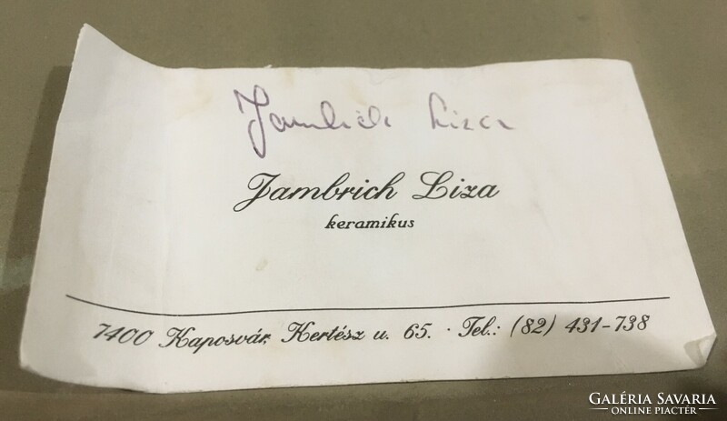 JAMBRICH LIZA NAGYMÉRETŰ KERÁMIA!!!!  34X42cm!!!