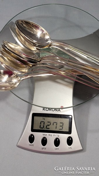Antik ezüst 12 személyes teáskanál 12 db dobozában