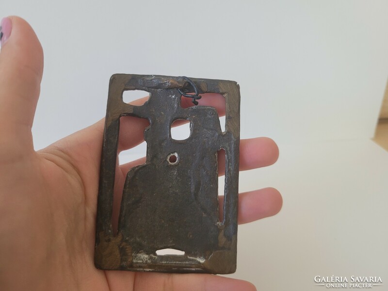 Antik Feltehetőleg Orosz utazó Bronz ikon!