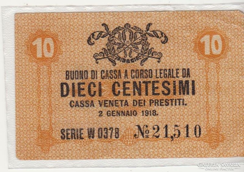 Olaszország 10 centesimi 1918 VG