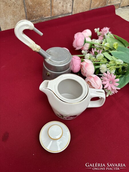 Virágos  Seherezádé kotyogós porcelán kávéfőző nosztalgia darab paraszti dekoráció