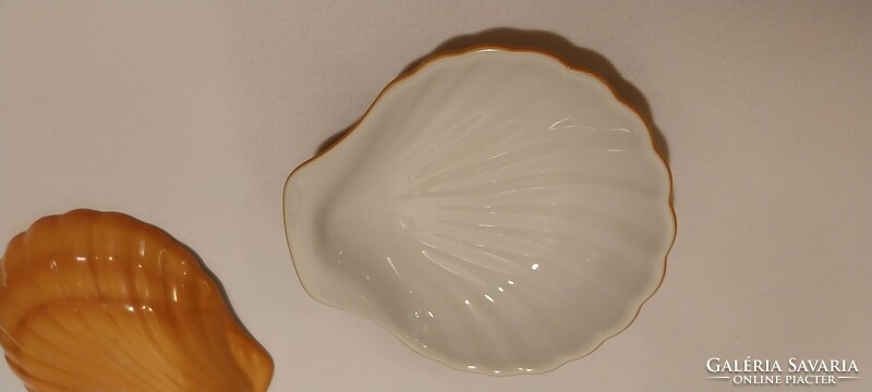 2 darab mázas francia porcelán shell kagyló alakú tányér tál kínáló sütőforma mediterrán provance B