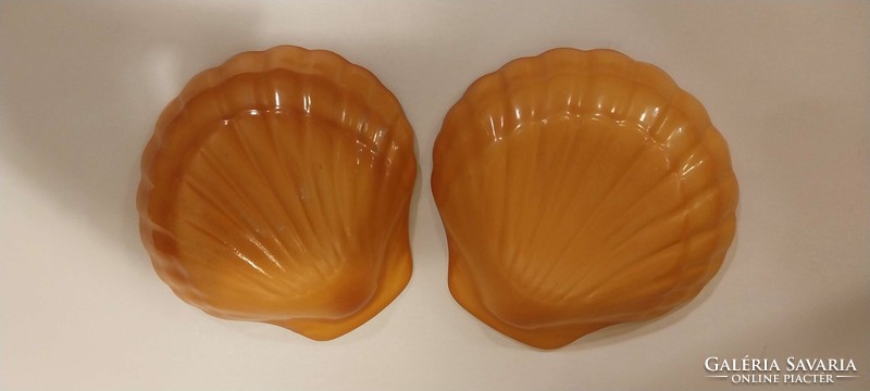 2 darab mázas francia porcelán shell kagyló alakú tányér tál kínáló sütőforma mediterrán provance B