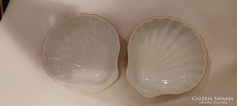 2 darab mázas francia porcelán shell kagyló alakú tányér tál kínáló sütőforma mediterrán provance B