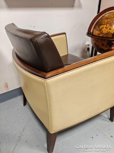 Klasszikus Art Deco bőrfotel ,valódi bőr fotel, kiváló állapotú - klubfotel