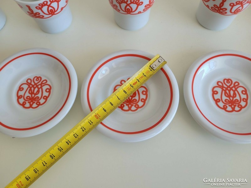 Régi Hollóházi porcelán kávés készlet retro csésze 6 db