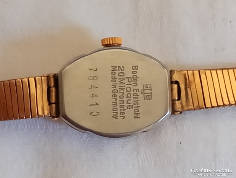 Óra karóra 008 - GUB GLASHÜTTE mechanikus felhúzós retro 18mm aranyozott 20µ - alkatrésznek