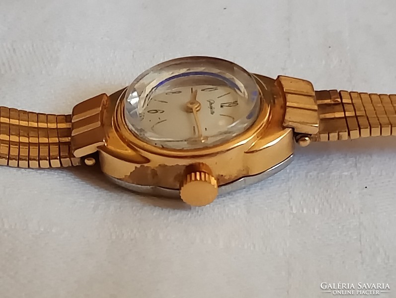 Óra karóra 008 - GUB GLASHÜTTE mechanikus felhúzós retro 18mm aranyozott 20µ - alkatrésznek