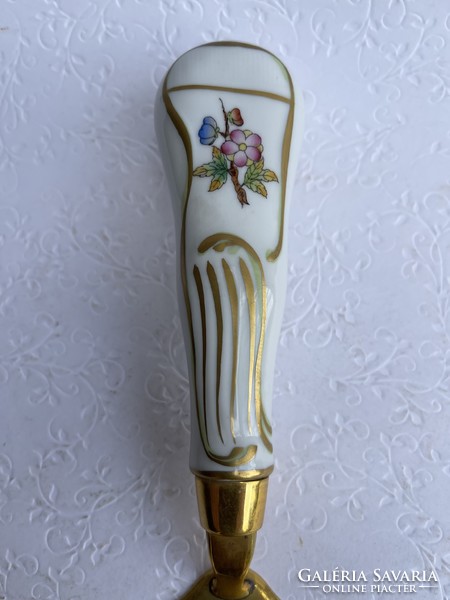 Herendi porcelán nyelű tortalapát és kis faliváza