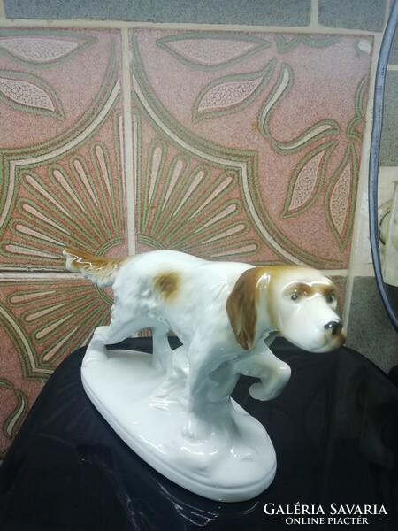 Sitzendorf német porcelán szetter , sorszámozott , jelzett ,