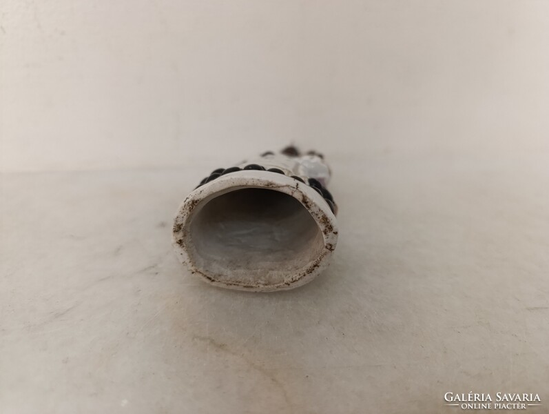Antik biszkvit porcelán kis fekete Madonna Mária Jézus szobor 19. század keresztény katolikus 745