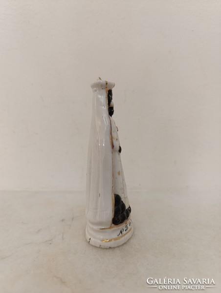 Antik biszkvit porcelán kis fekete Madonna Mária Jézus szobor 19. század keresztény katolikus 745