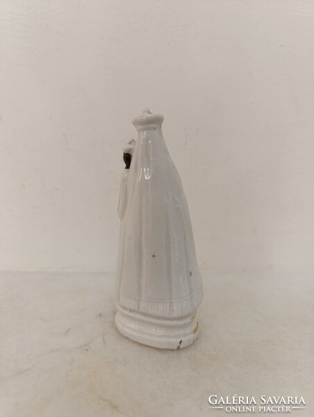 Antik biszkvit porcelán kis fekete Madonna Mária Jézus szobor 19. század keresztény katolikus 745