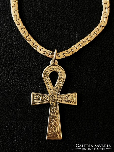 Arany Ankh kereszt medál, nagy méretű,súlyos típus, 585 arany új ékszer 14K, Budapesten átvehető