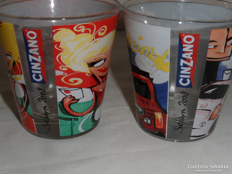 CINZANO üveg pohár ( 2 db. )