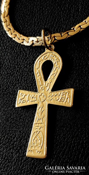 Arany Ankh kereszt medál, nagy méretű,súlyos típus, 585 arany új ékszer 14K, Budapesten átvehető
