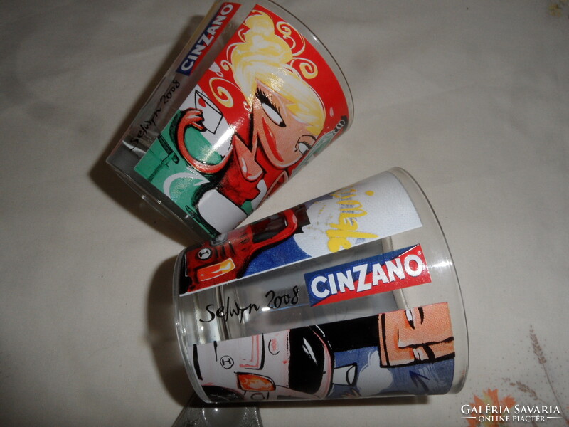 CINZANO üveg pohár ( 2 db. )