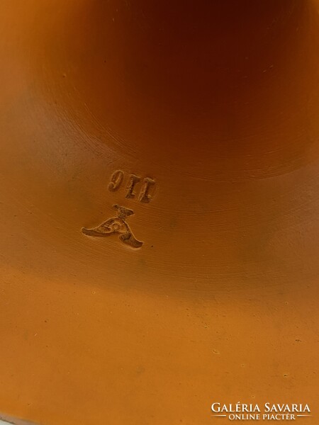 Borszéky Frigyes nagyméretű  Art Deco talpas kerámia asztalközép, kínáló, gyümölcsös tál RZ