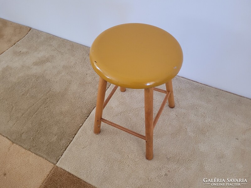 Retro régi fa szék ülőke mid century sámli