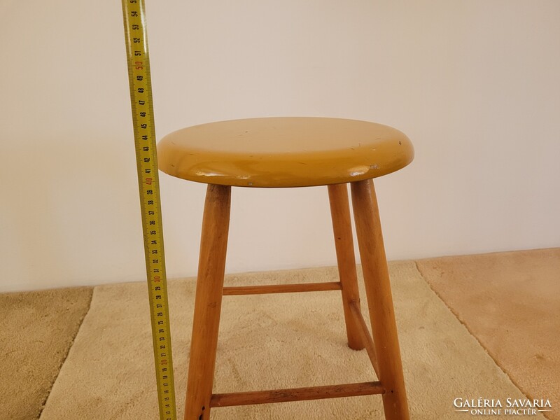 Retro régi fa szék ülőke mid century sámli