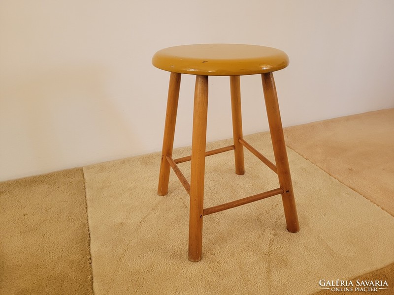 Retro régi fa szék ülőke mid century sámli