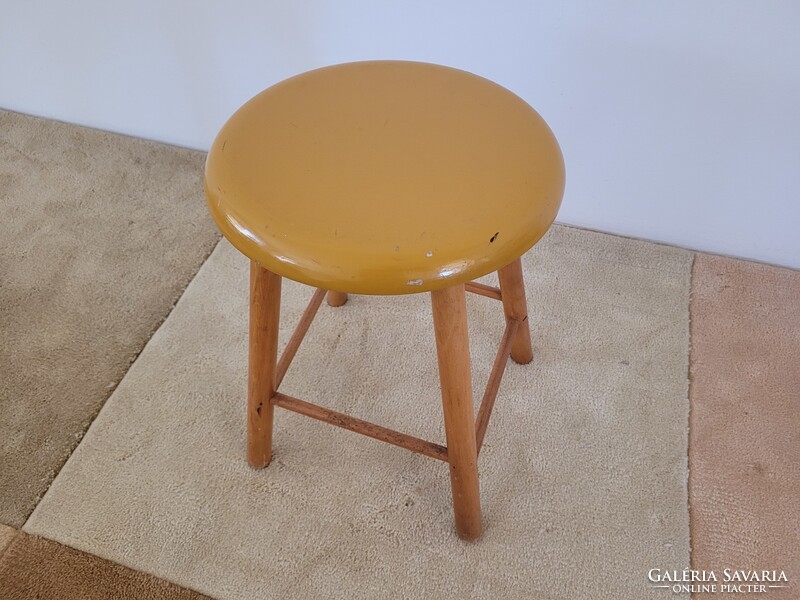 Retro régi fa szék ülőke mid century sámli