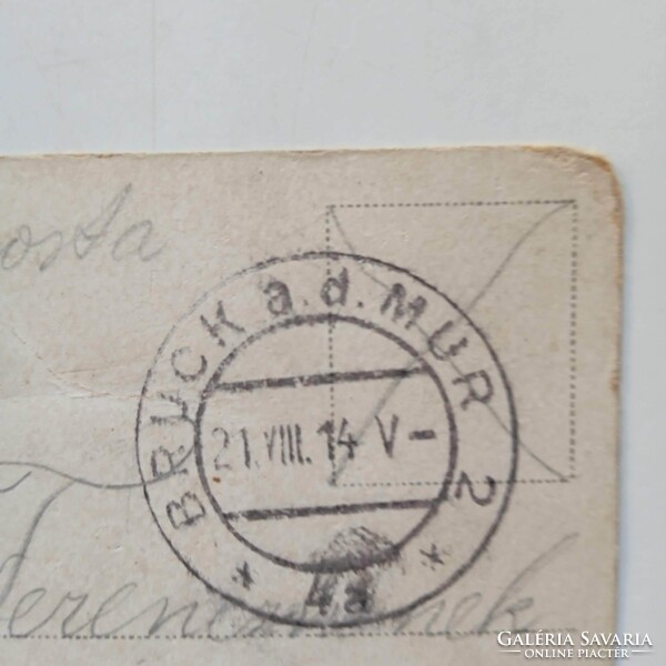 ZA538.13  Budapest - Vár,  Duna,  Hunyadi János hajó - Tábori posta -Bruck an der Mur -1914