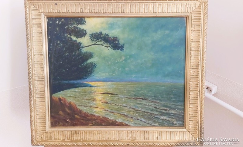 (K) Otto Albert Hirth festmény 56x66 cm kerettel