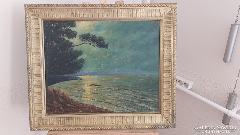 (K) Otto Albert Hirth festmény 56x66 cm kerettel