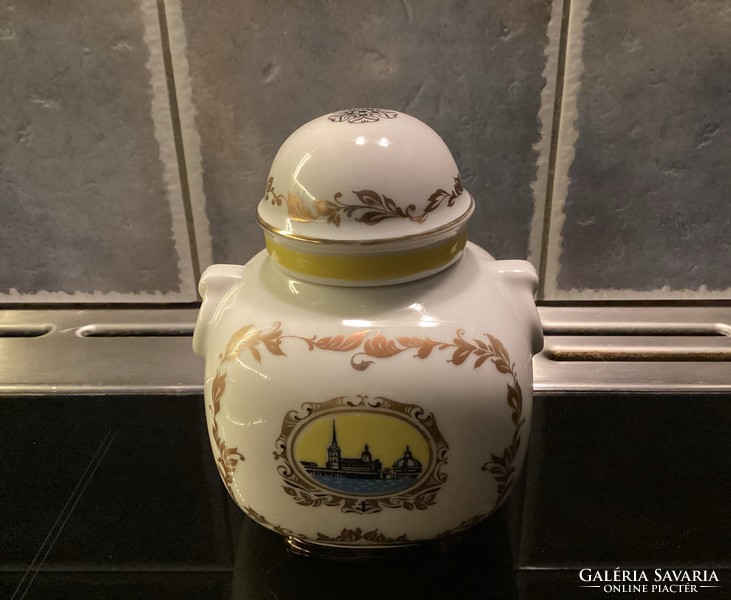 Lomonosov teafű- fűszertartó doboz, régi Lomonoszov porcelán