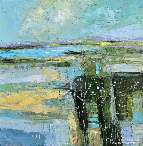 Simon Túnde: Séta közben (50x50cm)