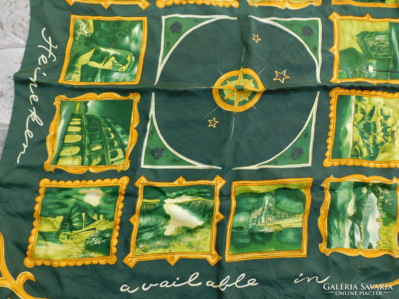 Heineken valódi selyem kendő (90x90)