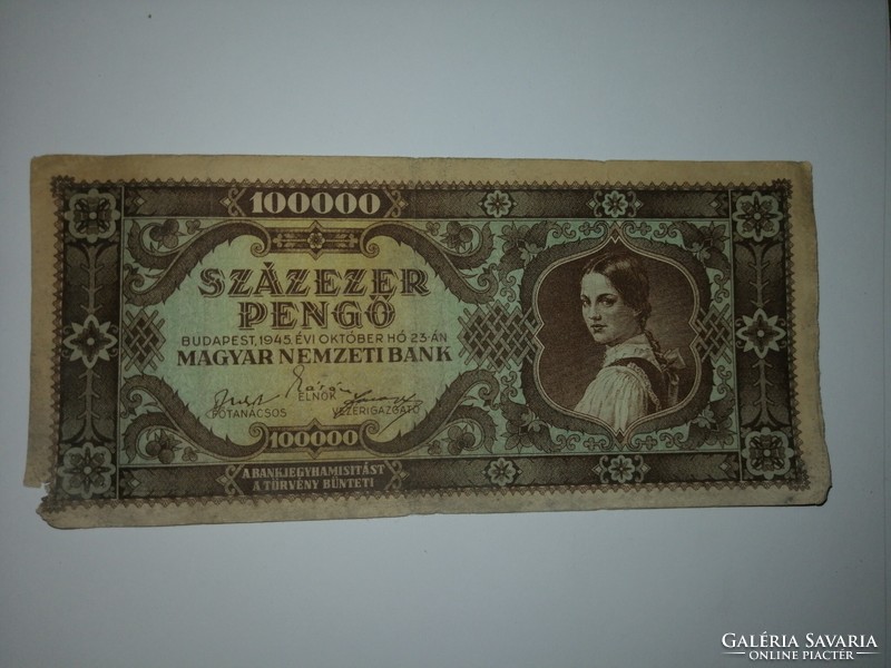 4 db sérült Százezer pengő 1945